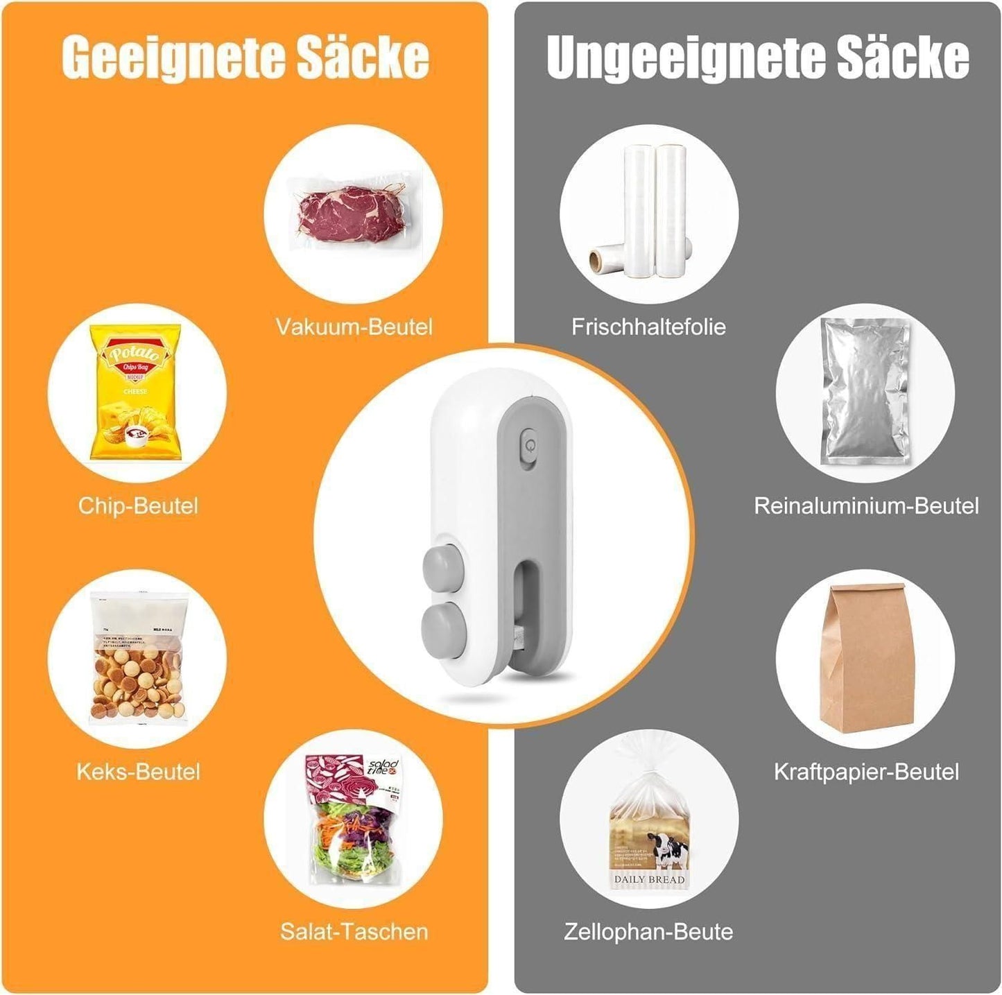 Portable Mini Sealing Machine, Handheld Packet Sealer for Food, Snacks, Chips, Fresh Storage, Plastic Bags Sealing Machine