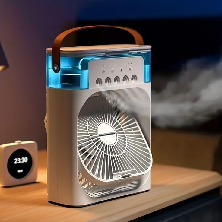 Portable 4-in-1 Air Cooler Fan | Humidifier + LED Light
