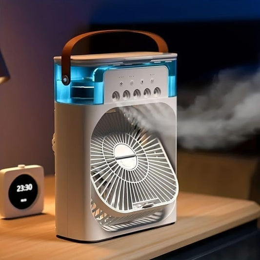 Portable 4-in-1 Air Cooler Fan | Humidifier + LED Light