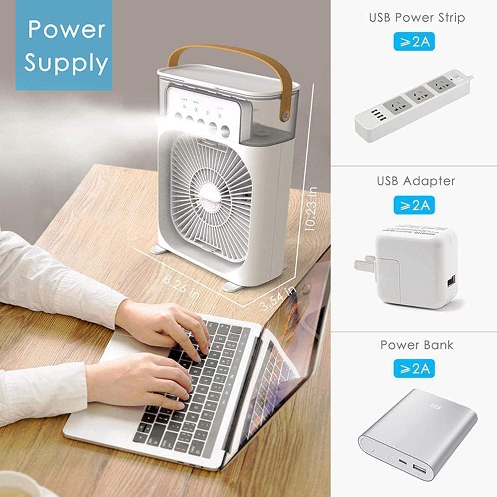 Portable 4-in-1 Air Cooler Fan | Humidifier + LED Light