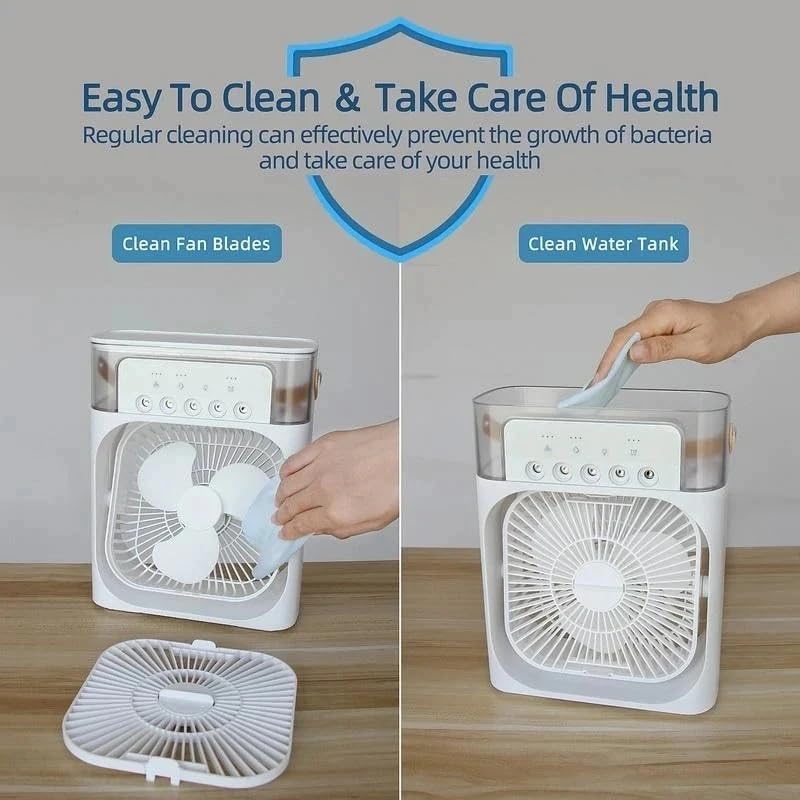 Portable 4-in-1 Air Cooler Fan | Humidifier + LED Light