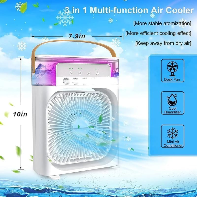 Portable 4-in-1 Air Cooler Fan | Humidifier + LED Light