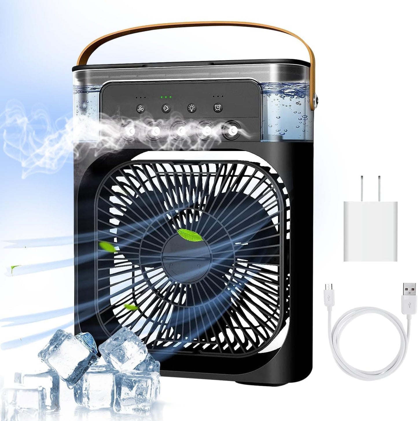 Portable 4-in-1 Air Cooler Fan | Humidifier + LED Light